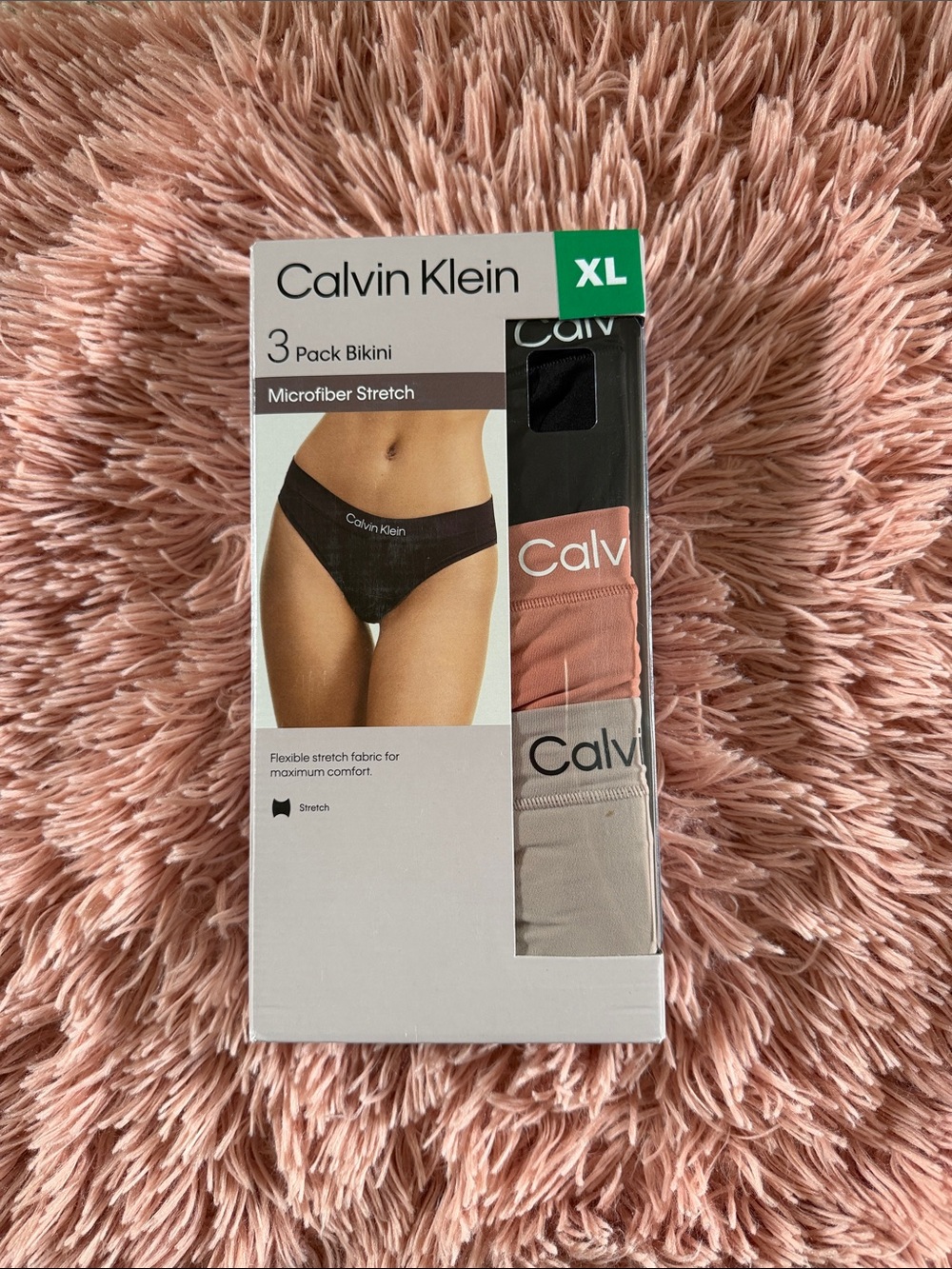 Calvin Klein 3-Pack Bikini Set - Black, Rust,khaki